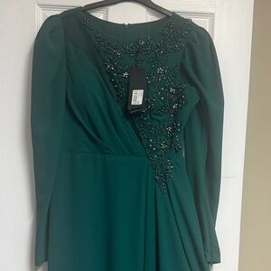 Elegant Green Embellished Dress